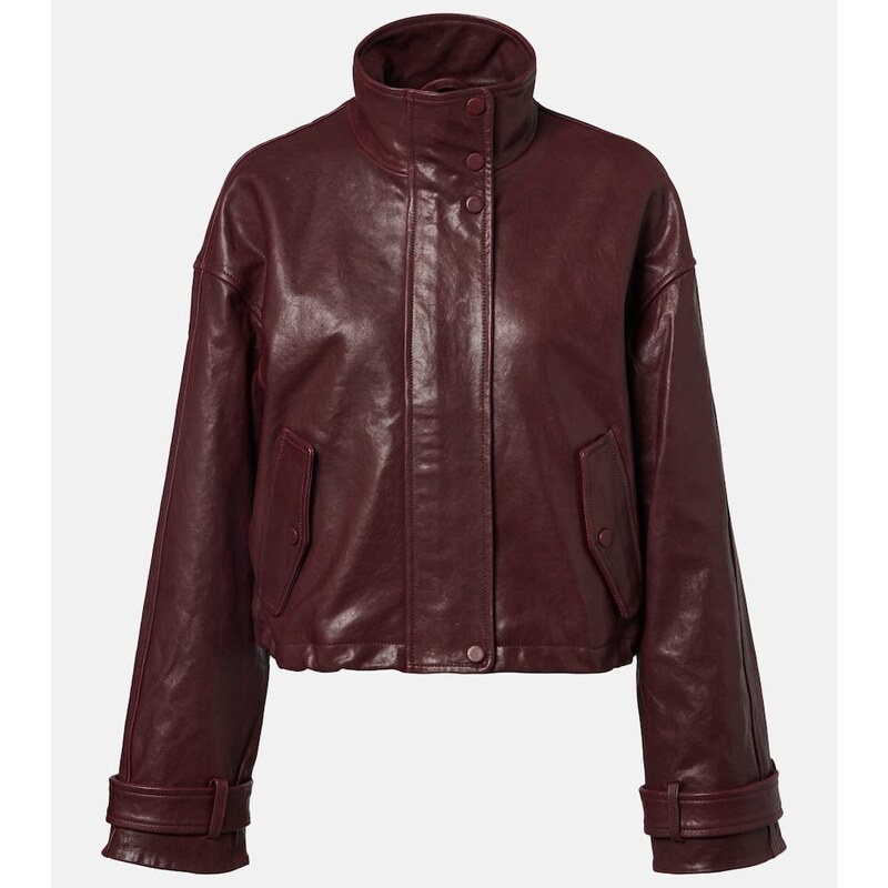 Veronica Beard Bateman cropped leather jacket