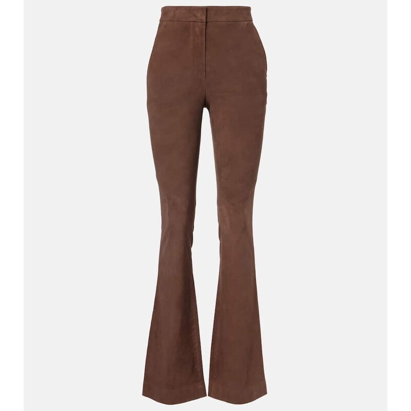 Veronica Beard Gracie high-rise suede flared pants