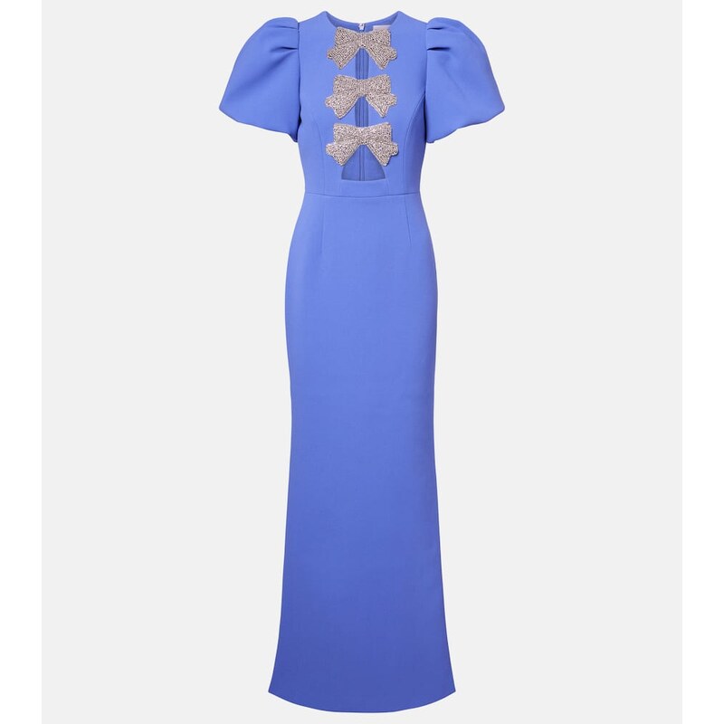 Rebecca Vallance Violetta bow-detail embellished crÃªpe gown
