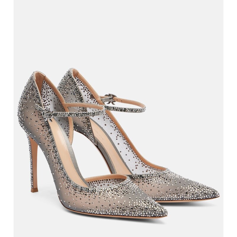 Gianvito Rossi Rania 105 embellished suede Mary Jane pumps