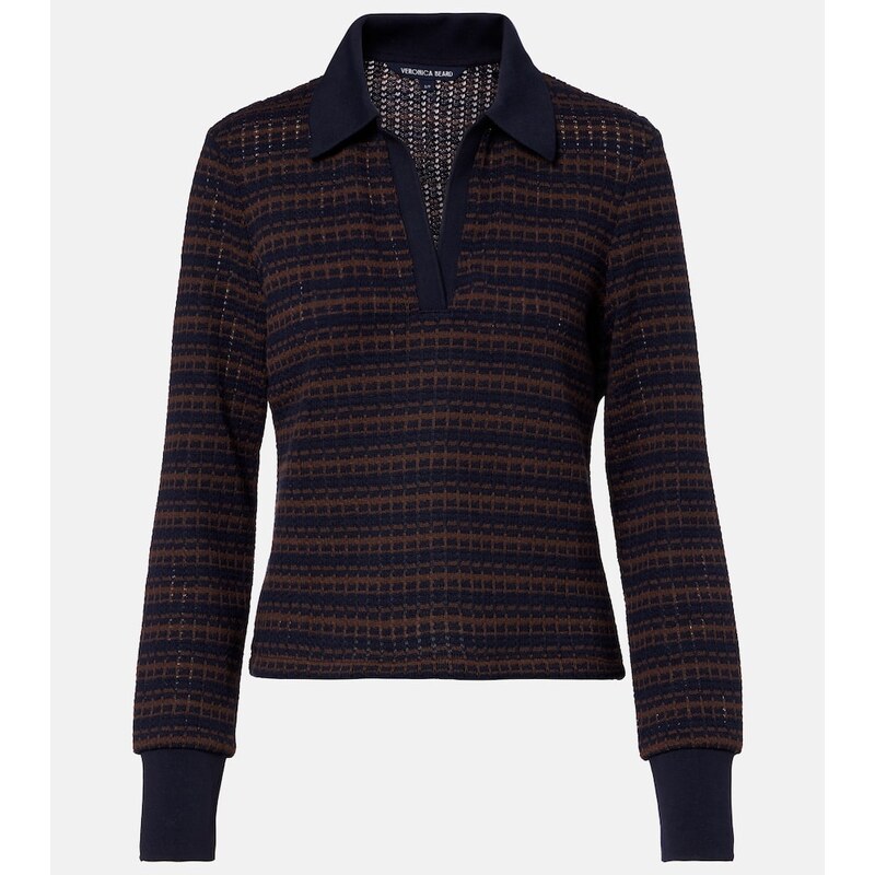 Veronica Beard Kamal striped polo sweater