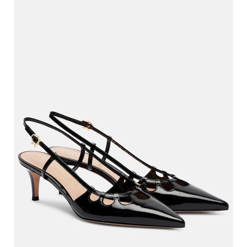 Gianvito Rossi Pointy 55 patent leather slingback pumps