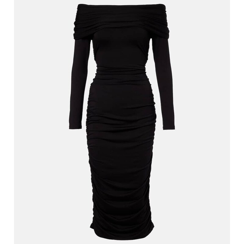 Veronica Beard Tinette ruched off-shoulder midi dress