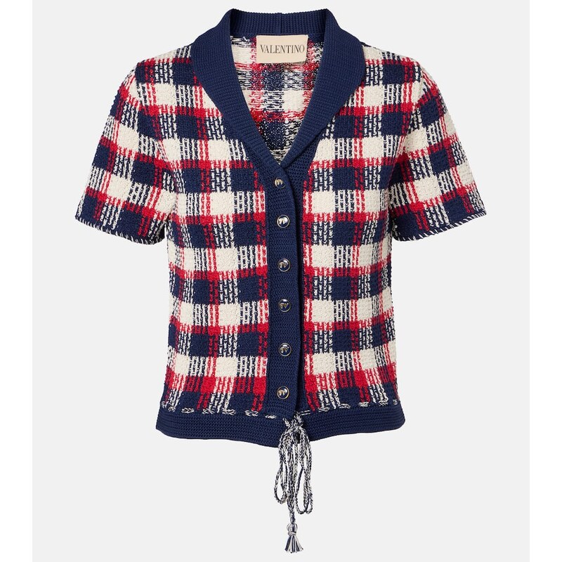 Valentino Checked cotton cardigan