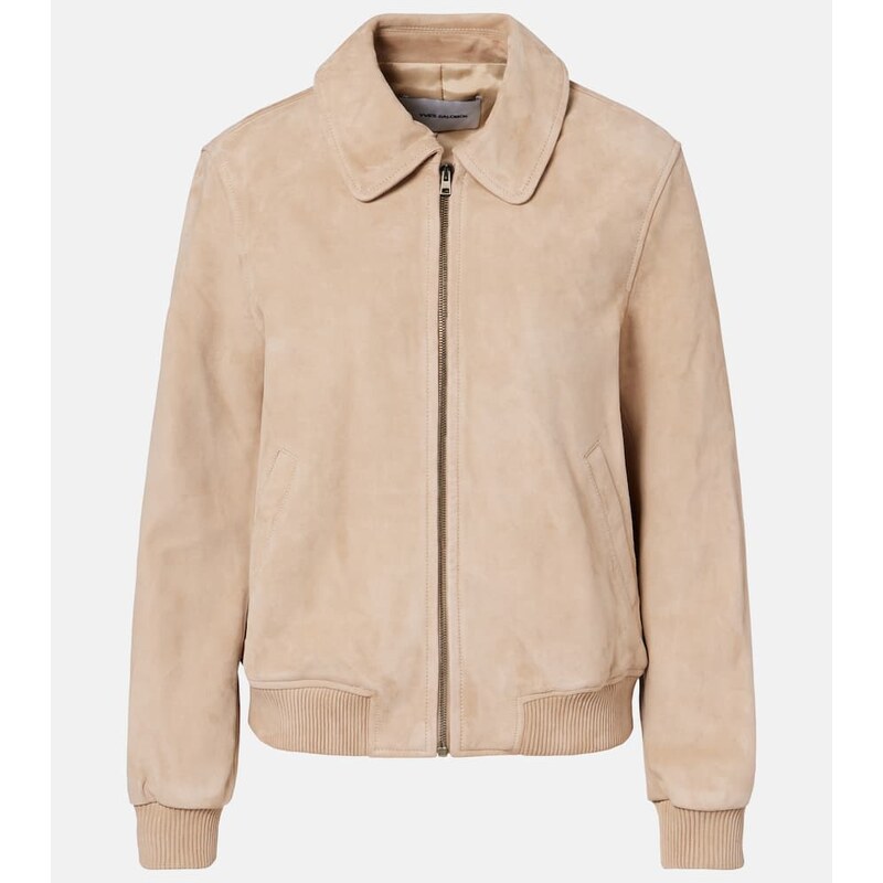 Dámský bomber Yves Salomon z kůže v barvě beige