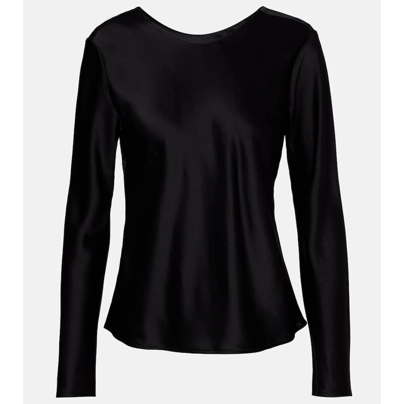 Leset Barb draped satin top