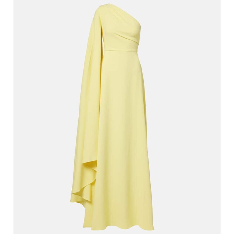 Solace London Yazmin asymmetric caped gown