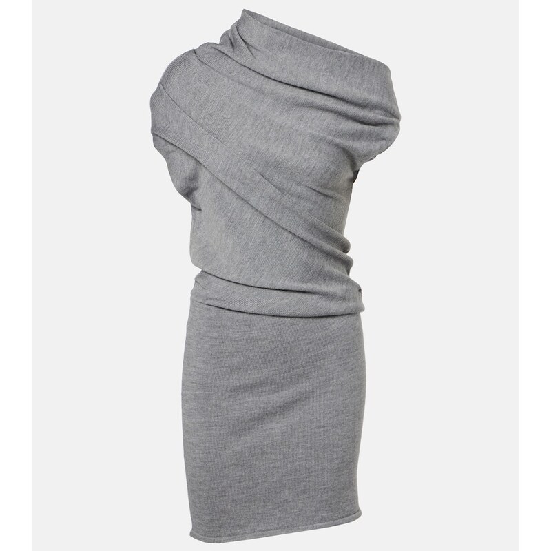 Staud Mabel one-shoulder wool minidress