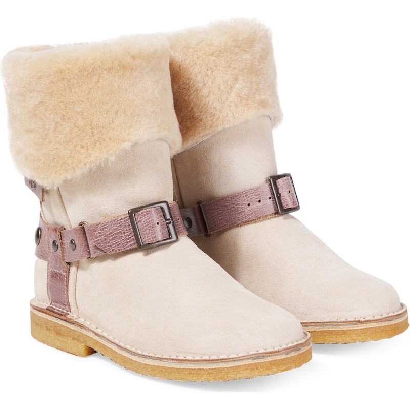 PèPè Shearling-lined suede boots
