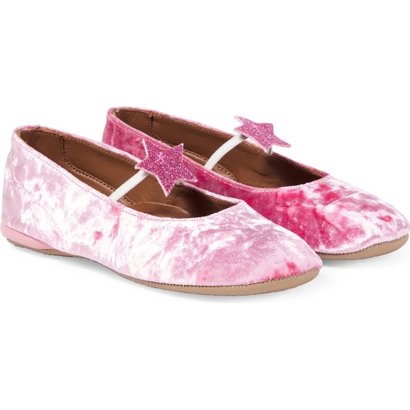 PèPè Appliqué velvet ballet flats