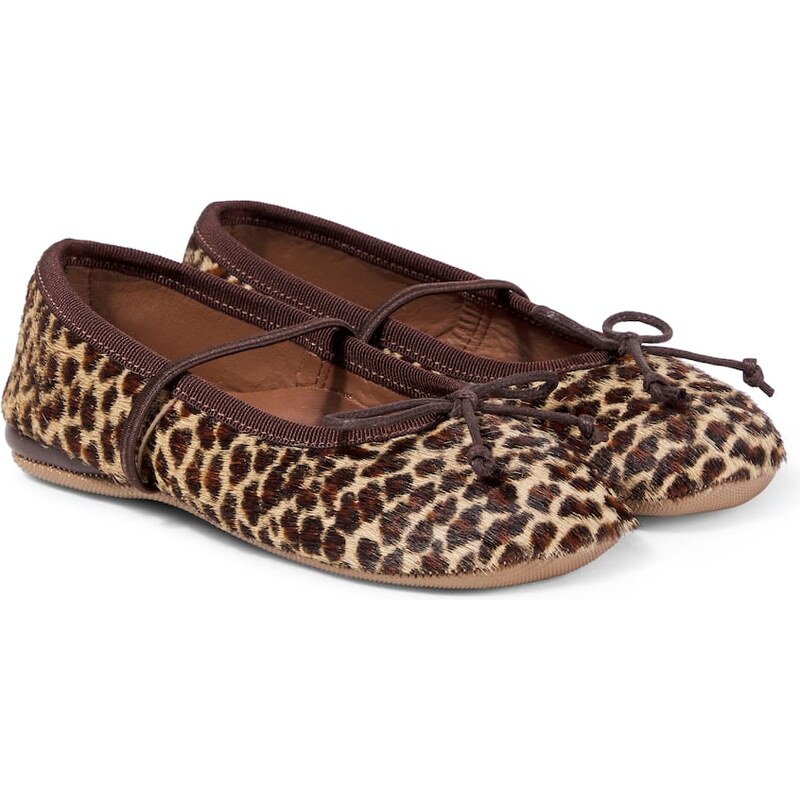 PèPè Leopard-print calf hair ballet flats