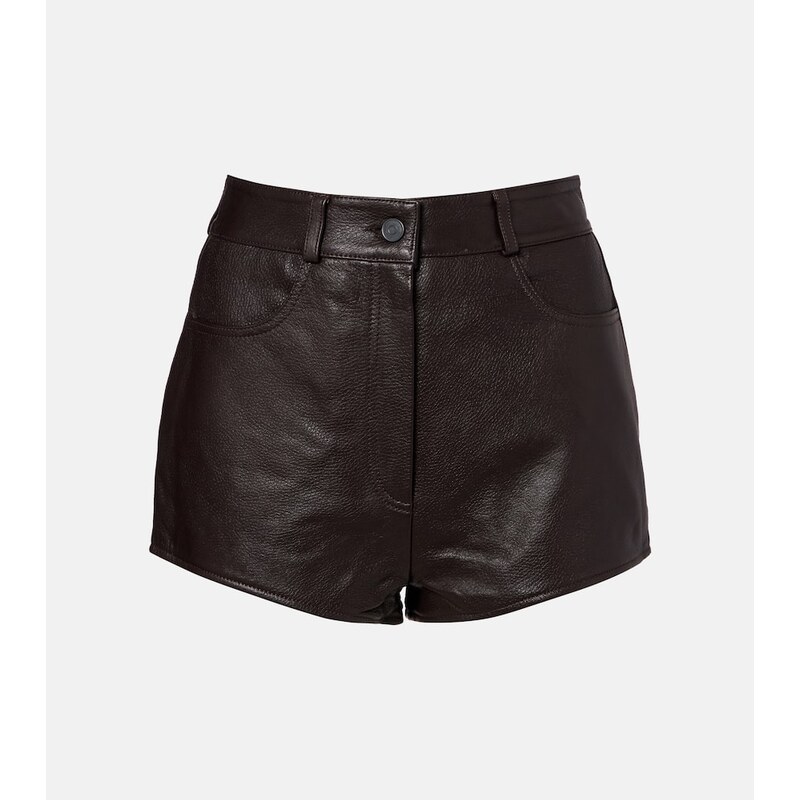 The Frankie Shop Loen high-rise leather micro shorts