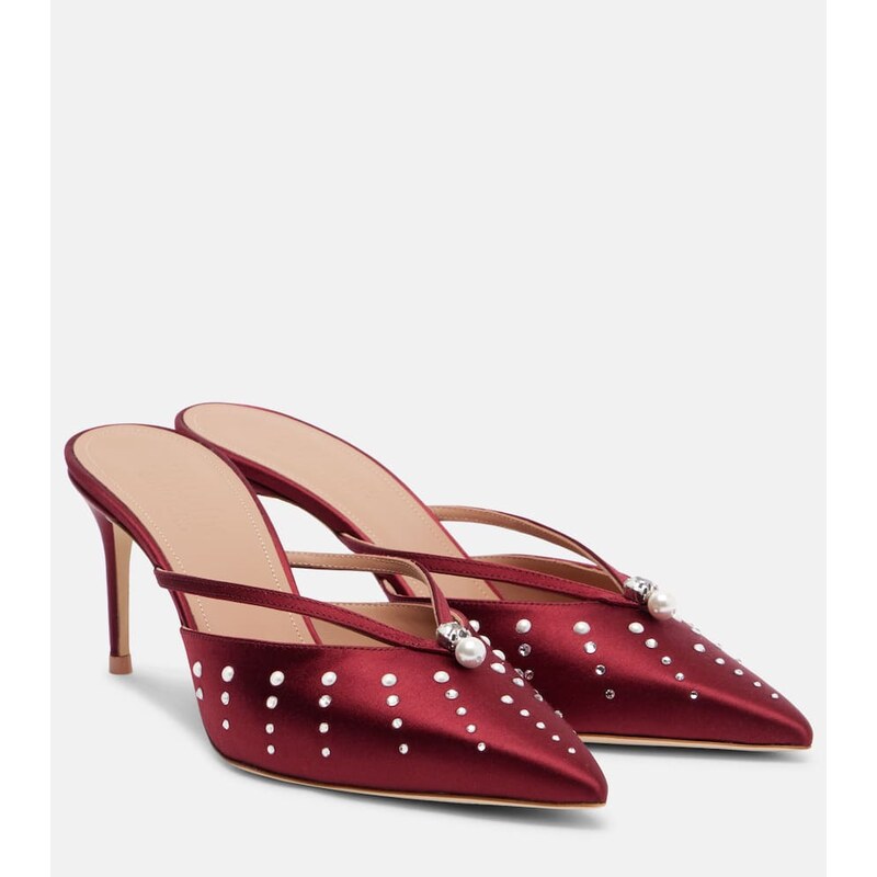 Malone Souliers Marisa 70 embellished satin mules