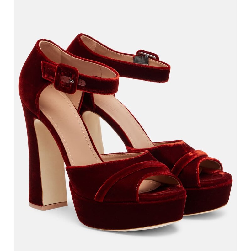 Malone Souliers Yuri 125 velvet platform sandals