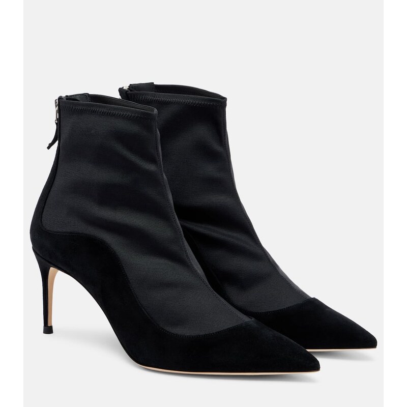 Malone Souliers Elisa 70 suede-trimmed ankle boots
