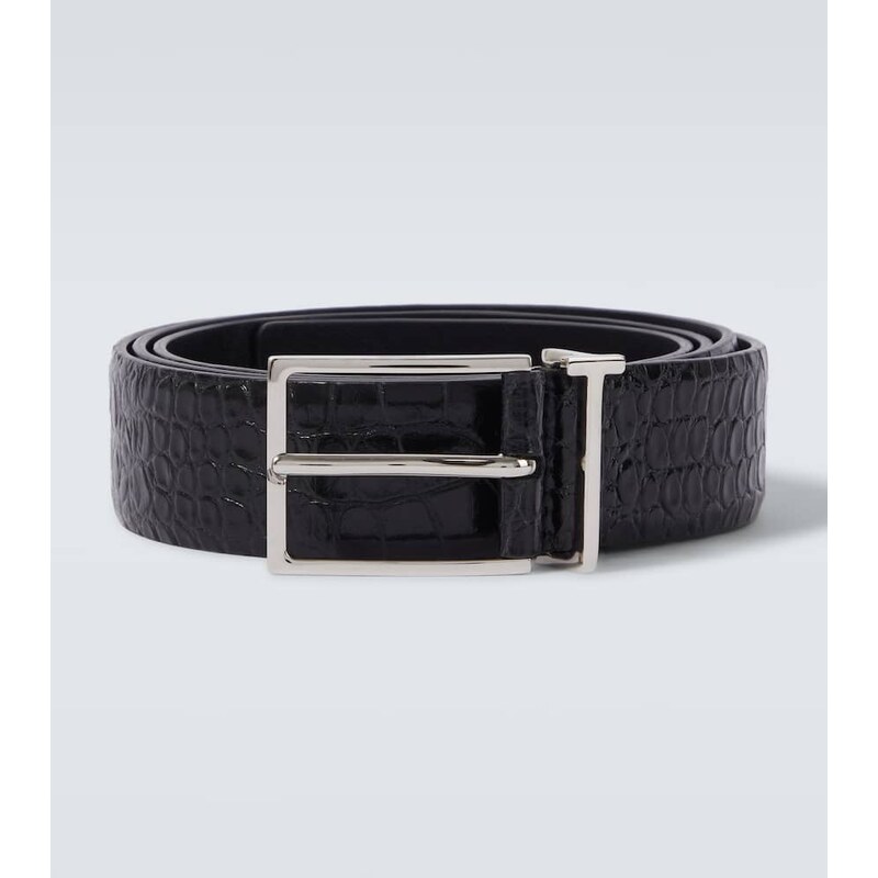 Tom Ford T Loop croc-effect leather belt