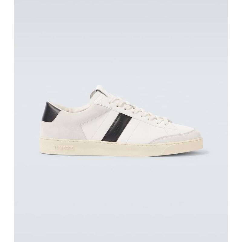 Tom Ford Suede-trimmed leather sneakers