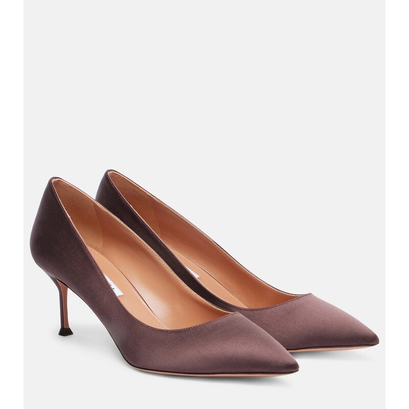 Aquazzura Purist 65 satin pumps