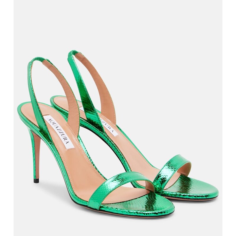 Aquazzura So Nude 85 snake-effect leather sandals