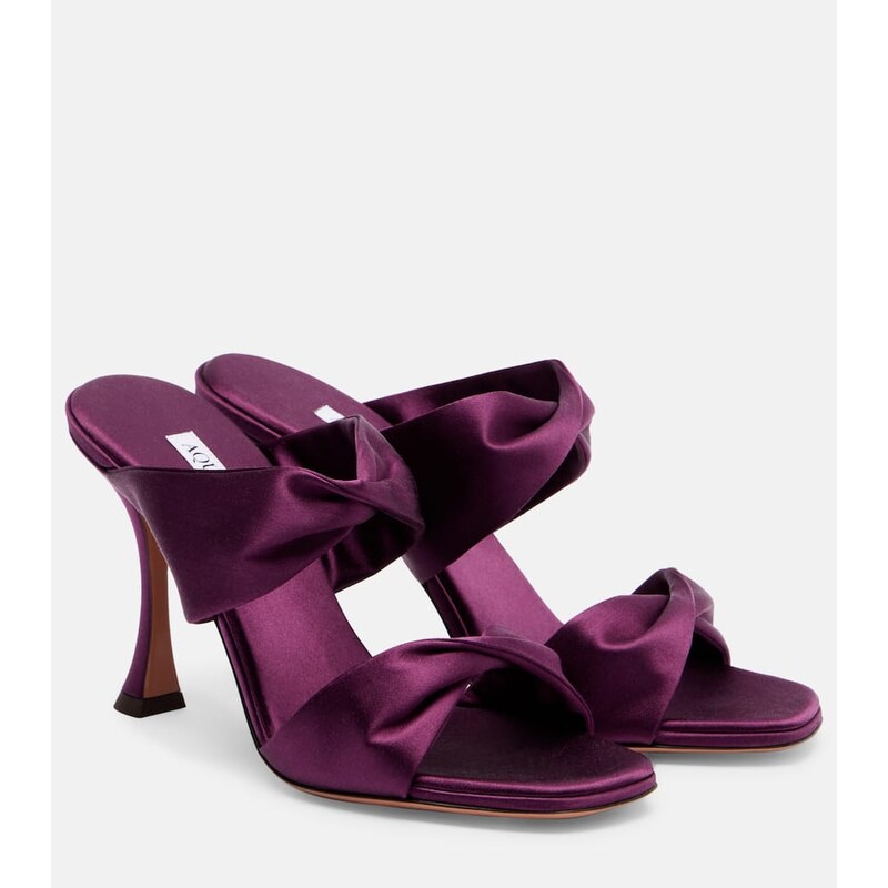Aquazzura Twist 95 satin mules