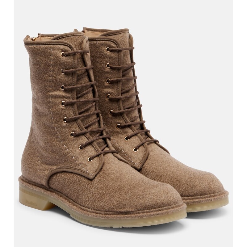 Max Mara Baker cashmere combat boots