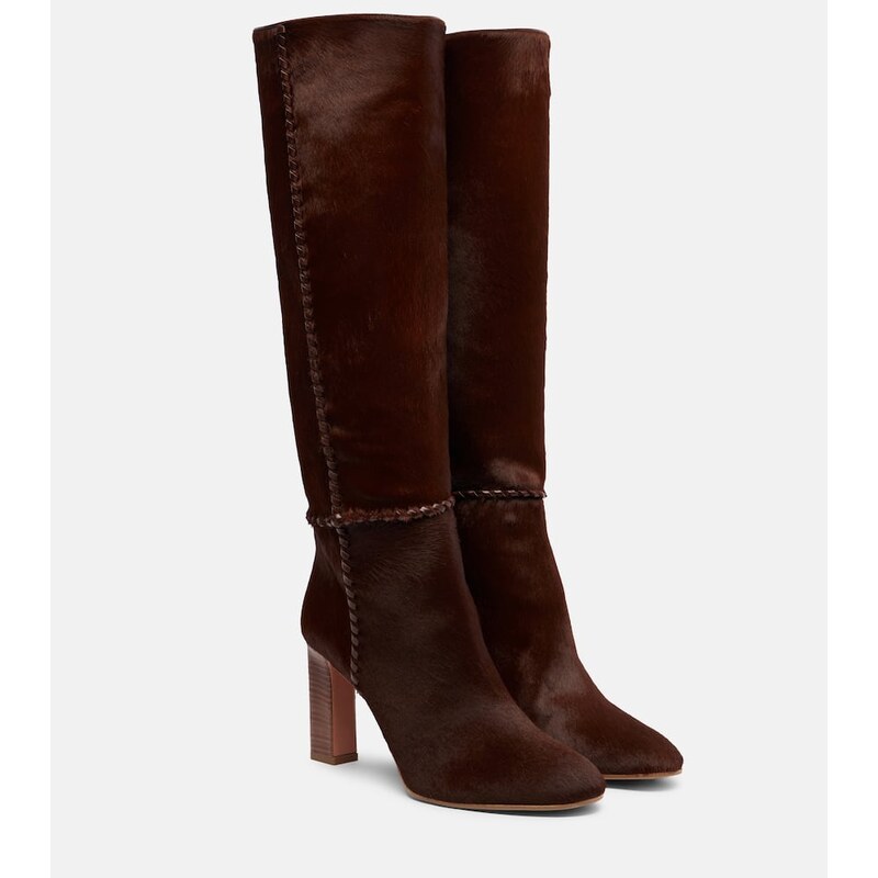 Aquazzura Indy 85 pony hair knee-high boots