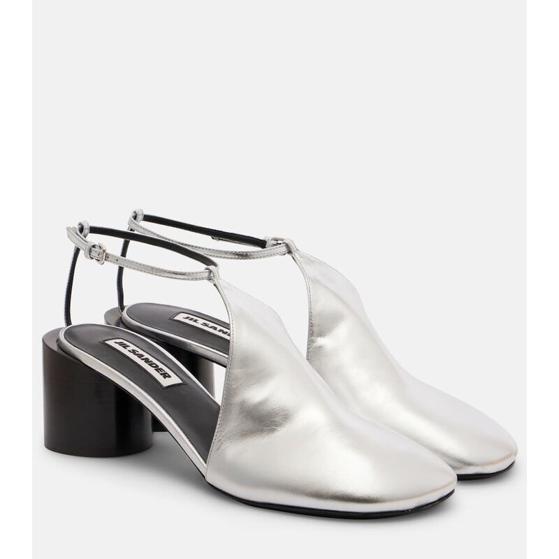 Jil Sander Metallic leather pumps