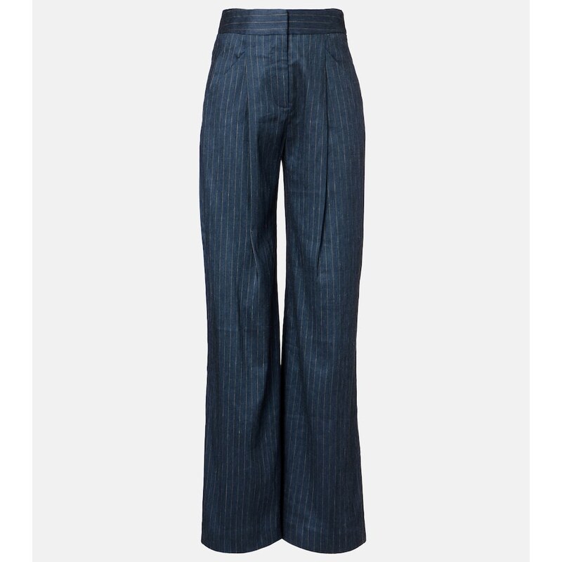 Veronica Beard Rimini linen-blend wide-leg pants