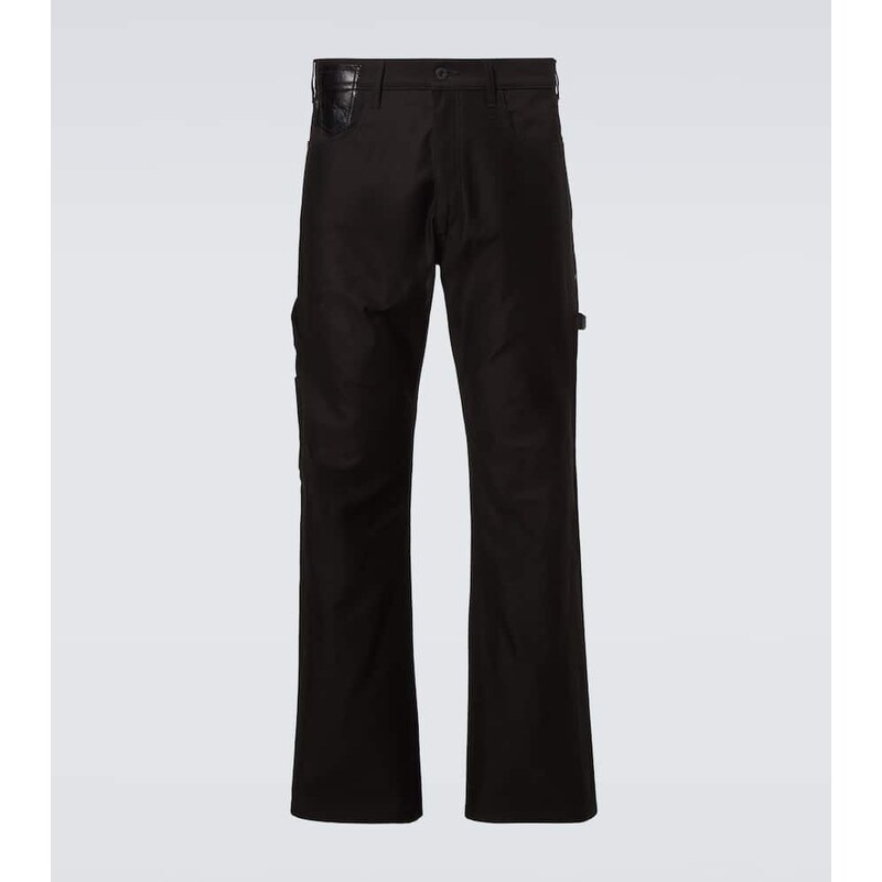 Junya Watanabe Leather-trimmed straight jeans