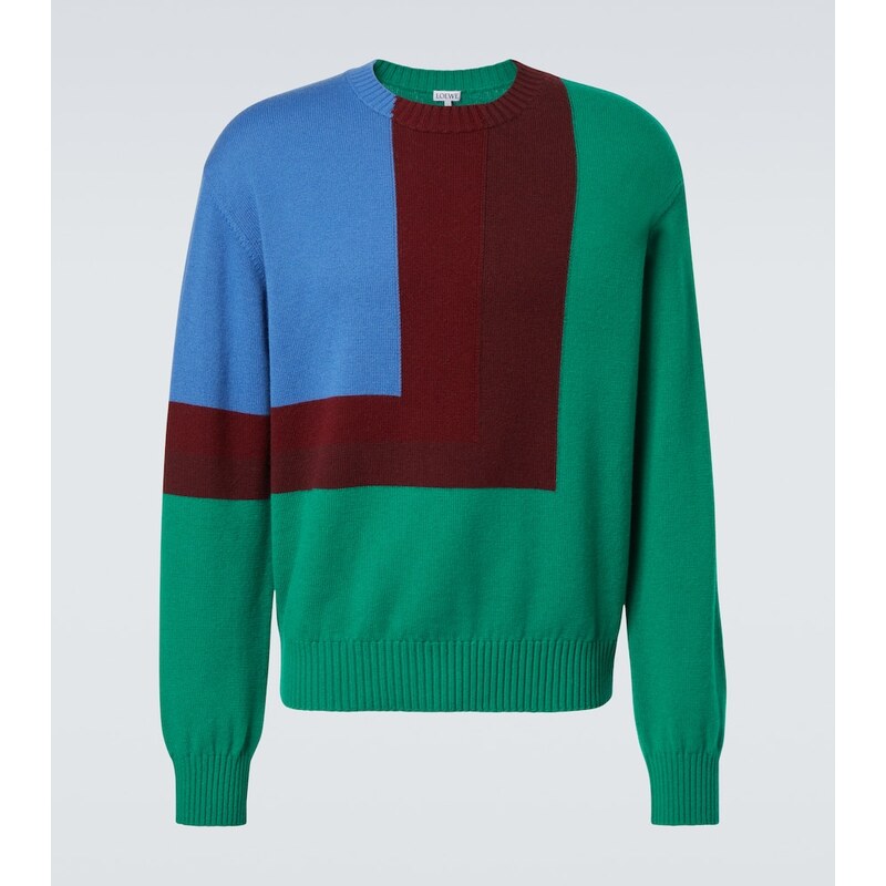 Loewe Albers colorblocked intarsia wool sweater