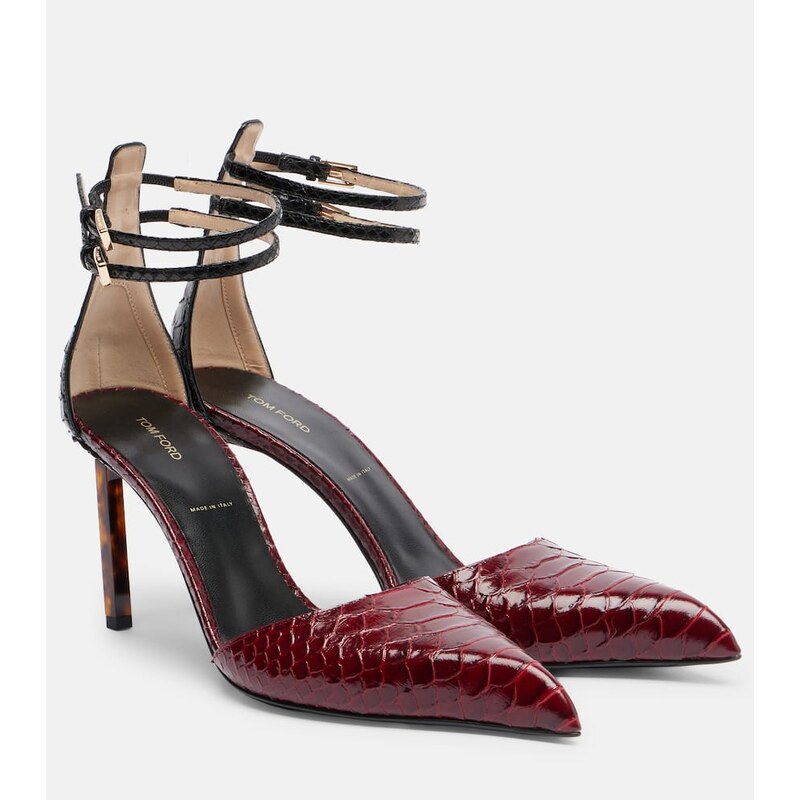 Tom Ford 90 snake-effect leather pumps