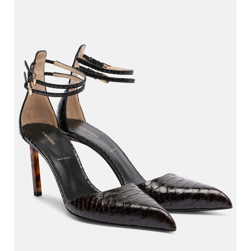 Tom Ford 90 snake-effect leather pumps