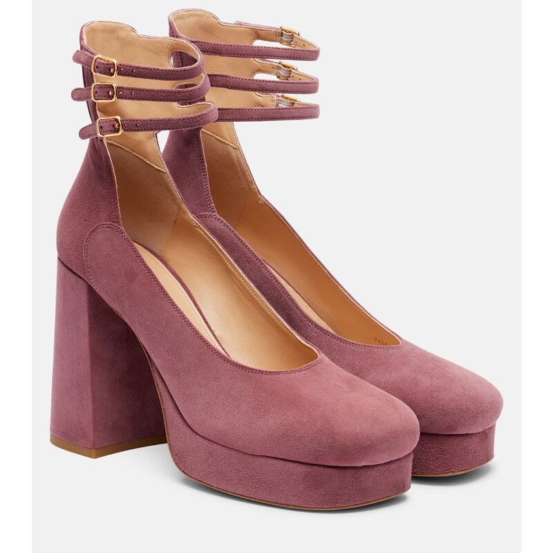 Chloé Loti 100 suede platform pumps
