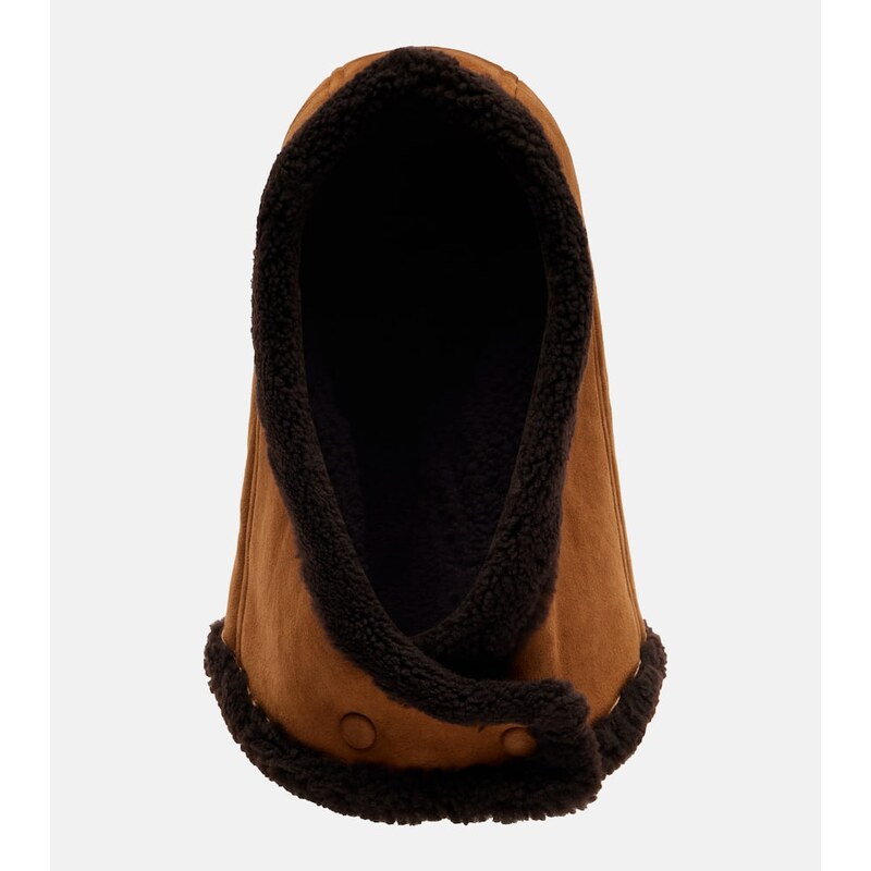 Yves Salomon Shearling-trimmed suede hood