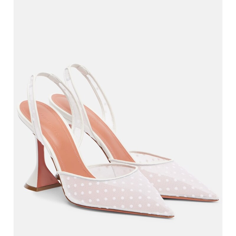 Amina Muaddi Holli 95 point desprit slingback pumps