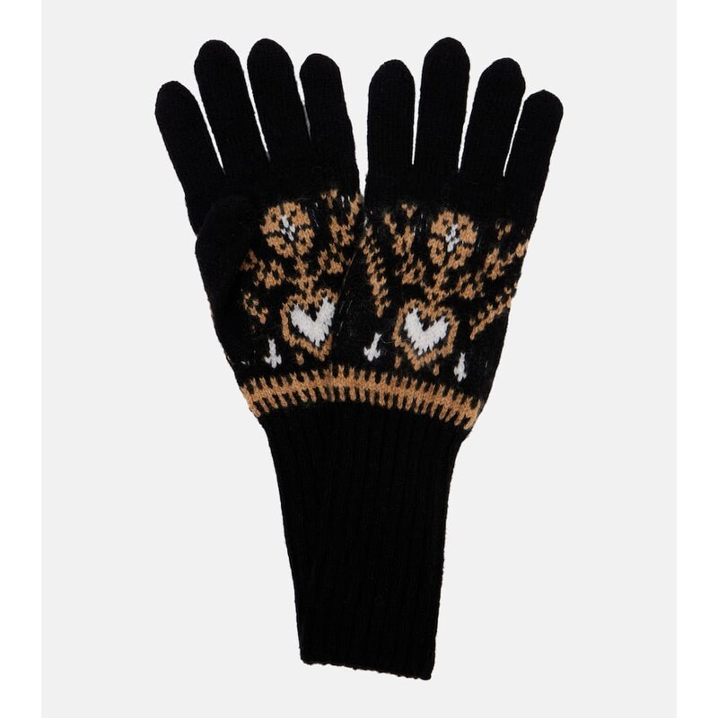 Khaite Domini Fair Isle cashmere gloves