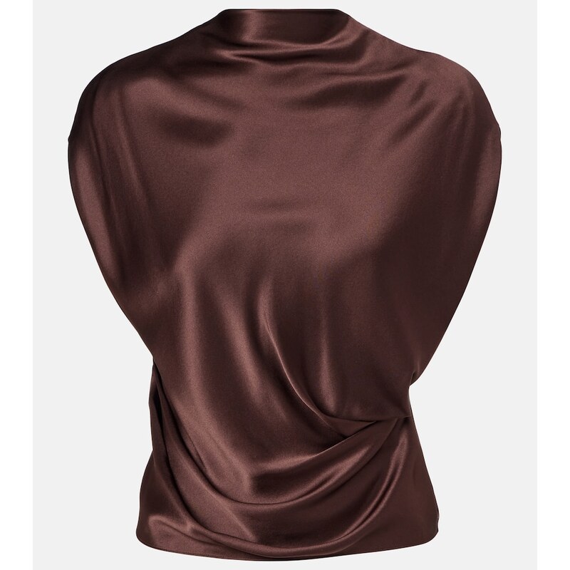 The Sei Draped silk satin top