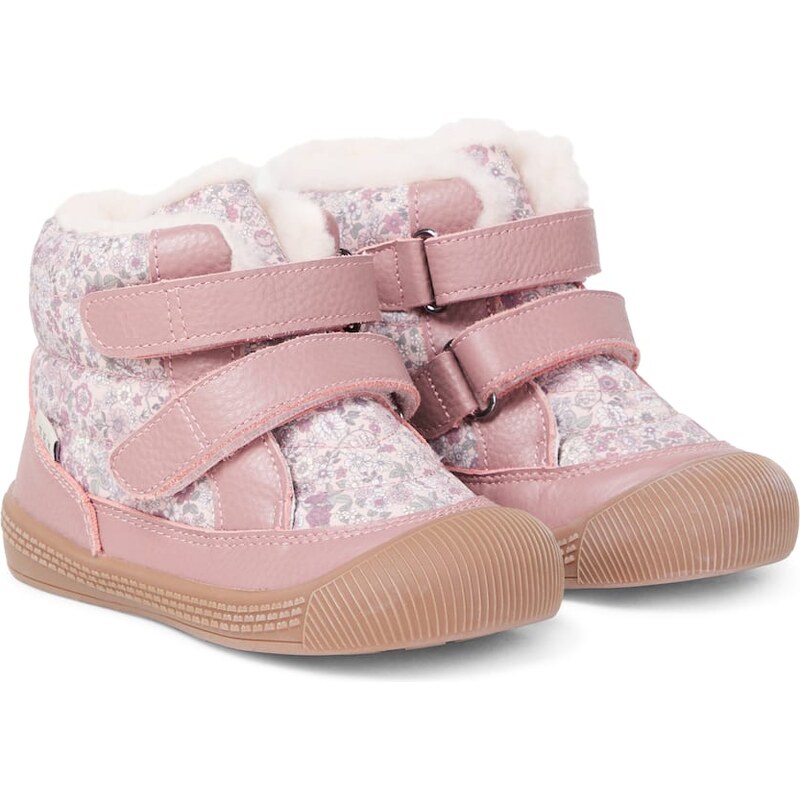 Wheat Tex floral leather-trimmed boots
