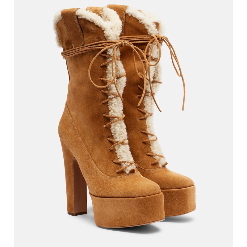Paris Texas Malena 145 suede platform lace-up boots