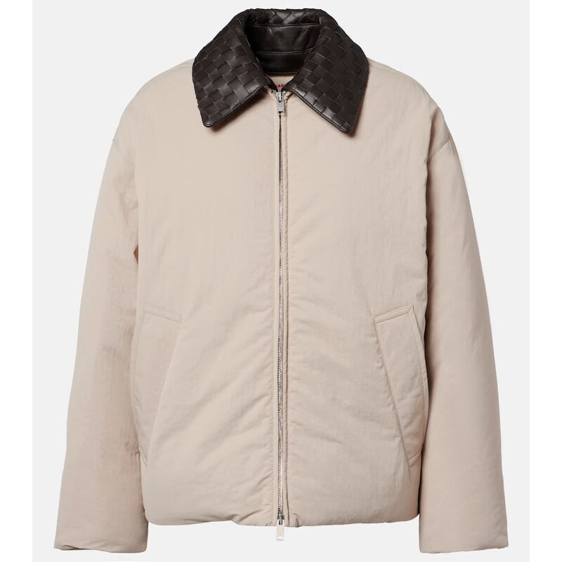 Bottega Veneta Intrecciato leather-trimmed down jacket