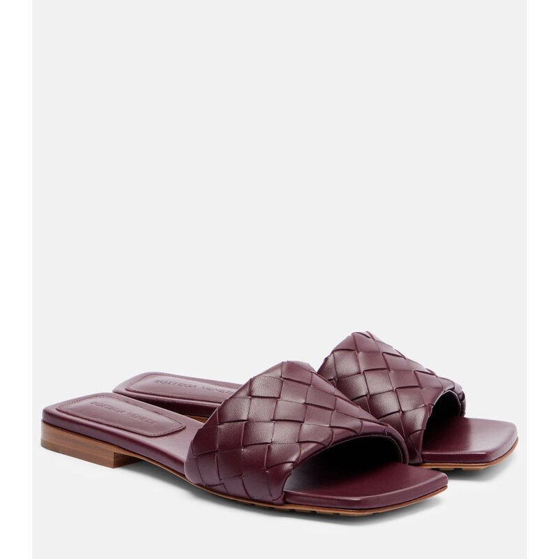 Bottega Veneta Parco Intrecciato leather slides
