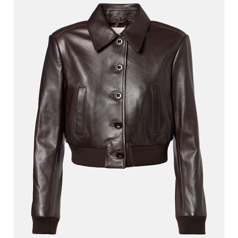 Dorothee Schumacher Sleek Statement cropped leather jacket