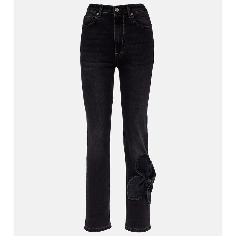 Area Bow-detail cropped straight jeans