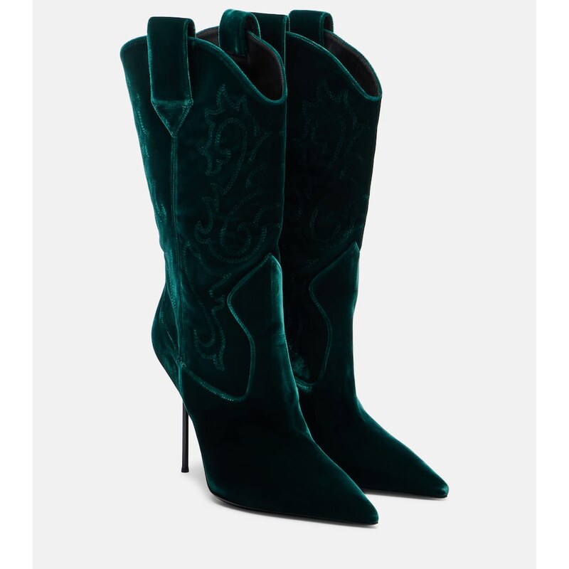Paris Texas Lidia 105 velvet mid-calf boots