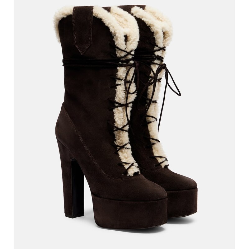 Paris Texas Malena 145 suede platform mid-calf boots
