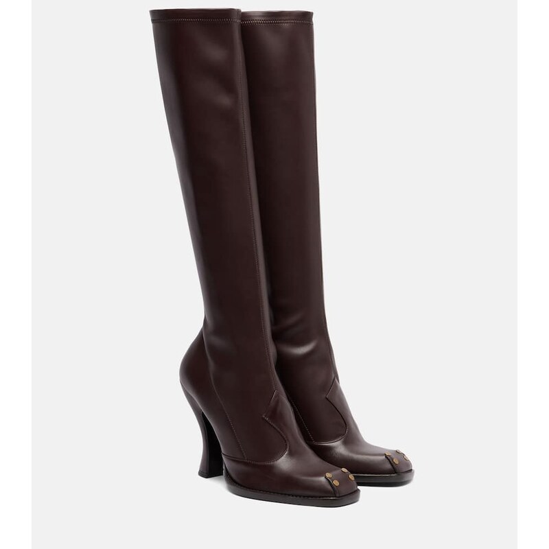 Etro Studded leather knee-high boots