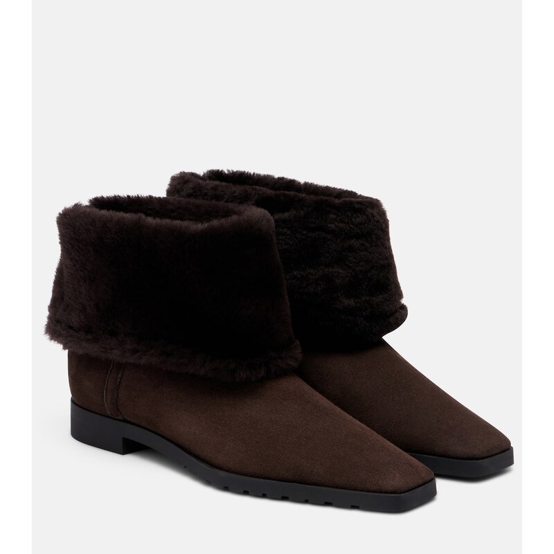 Toteme Shearling-lined suede ankle boots