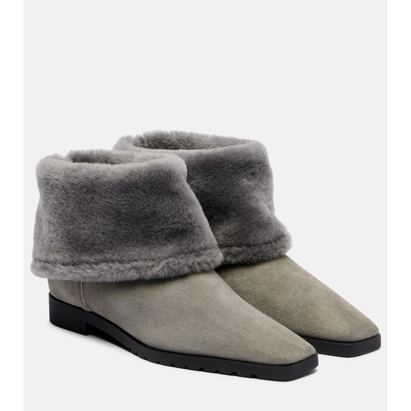 Toteme Suede and shearling ankle boots