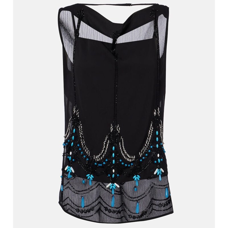 Xu Zhi Beaded jersey top