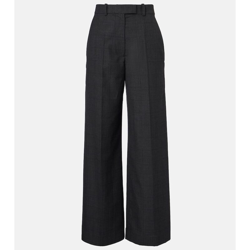 The Frankie Shop Brickell plaid wide-leg pants